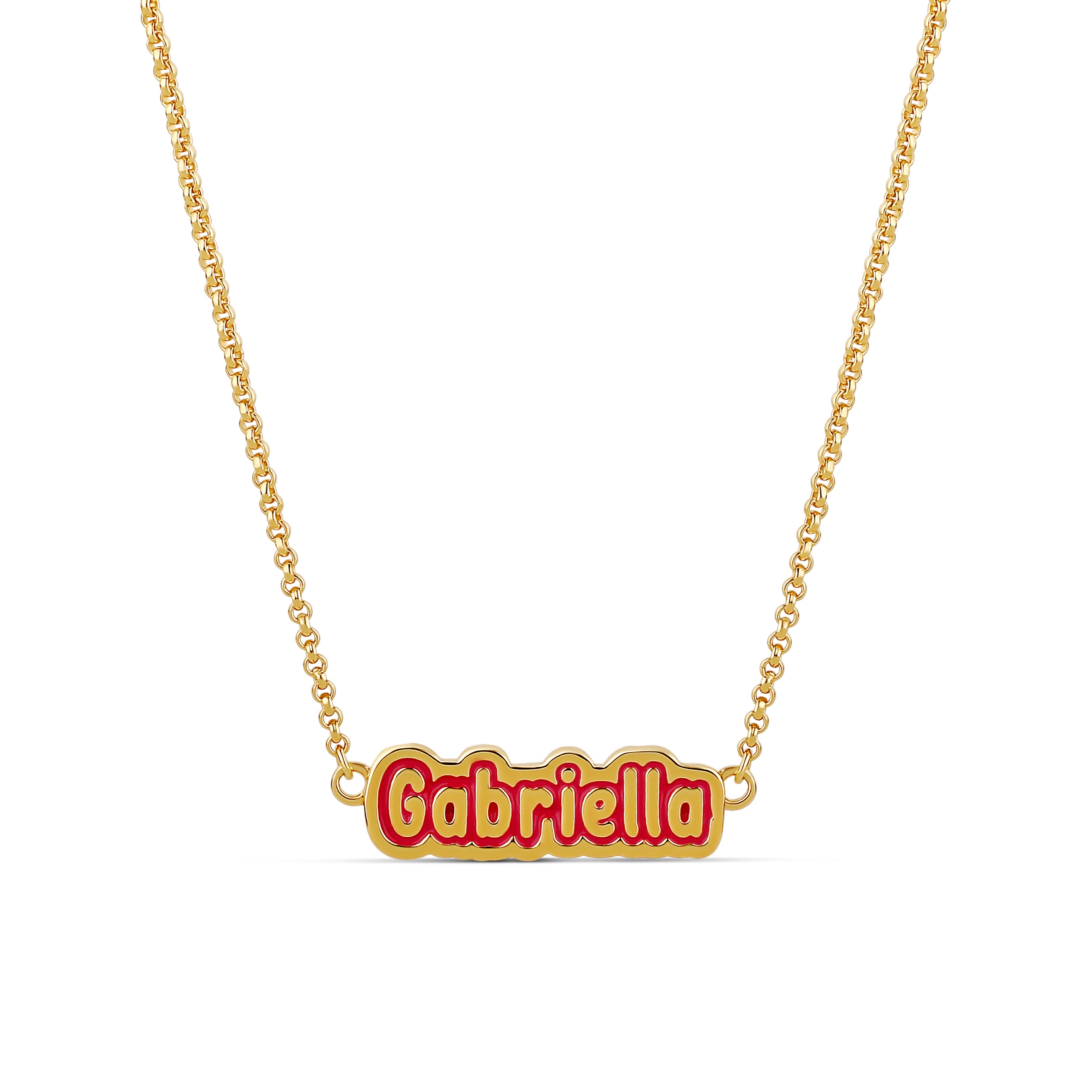 BUBBLE OUTLINED NAME - ENAMEL