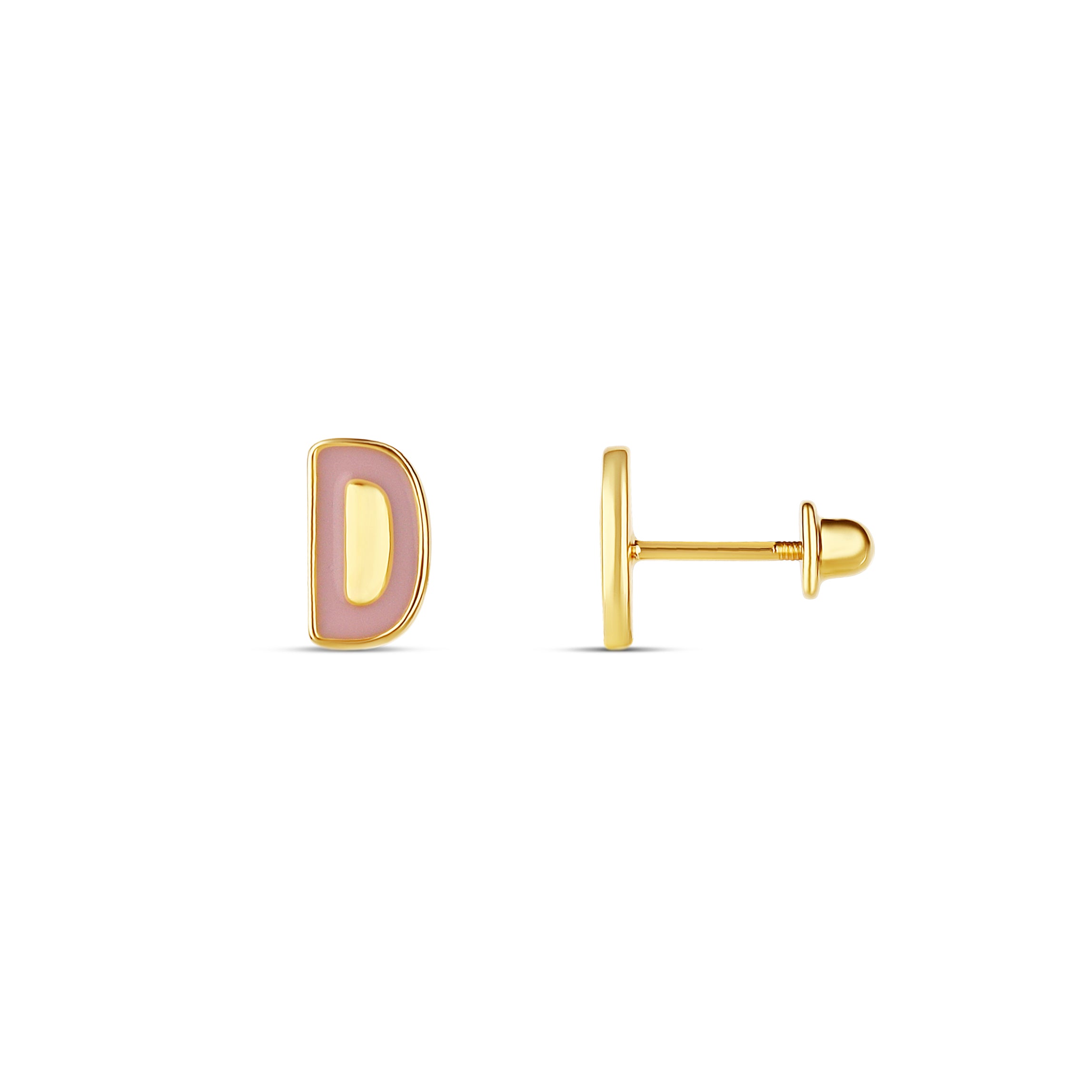 ENAMEL FILLED INITIAL EARRING