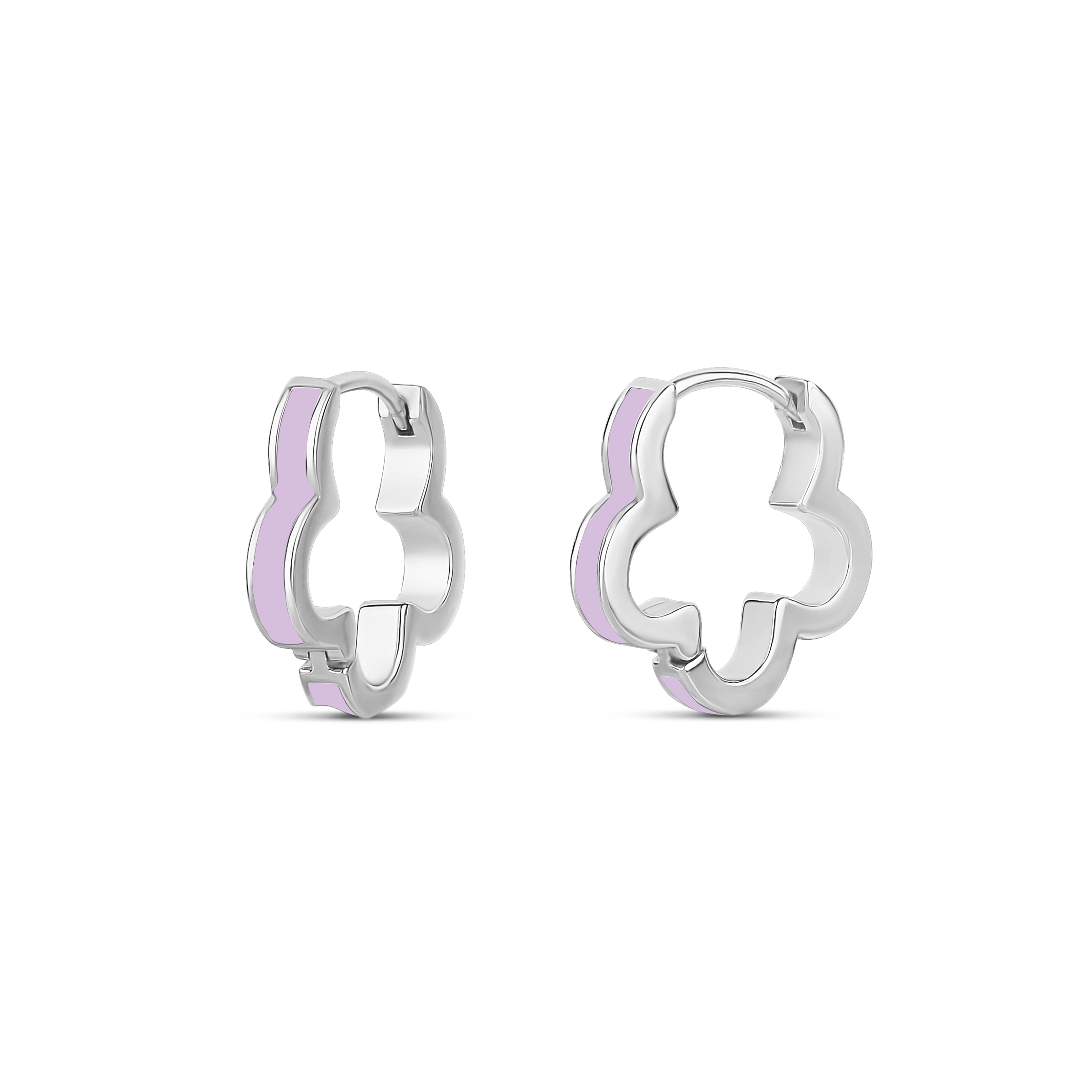 ENAMEL FILLED HUGGIE EARRINGS